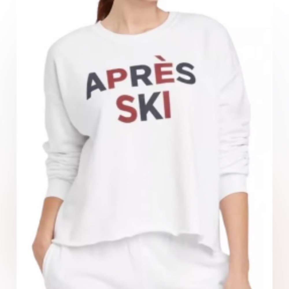 Grayson Threads Après Ski Cropped Sweatshirt in White, Size S